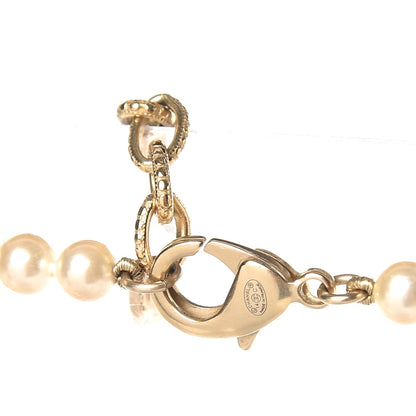 Chanel Pearl CC Long Necklace Light Gold 4 of 5