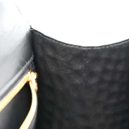 Balenciaga Shiny Calfskin Crocodile Embossed Small Hourglass Top Handle Bag Black 12 of 13