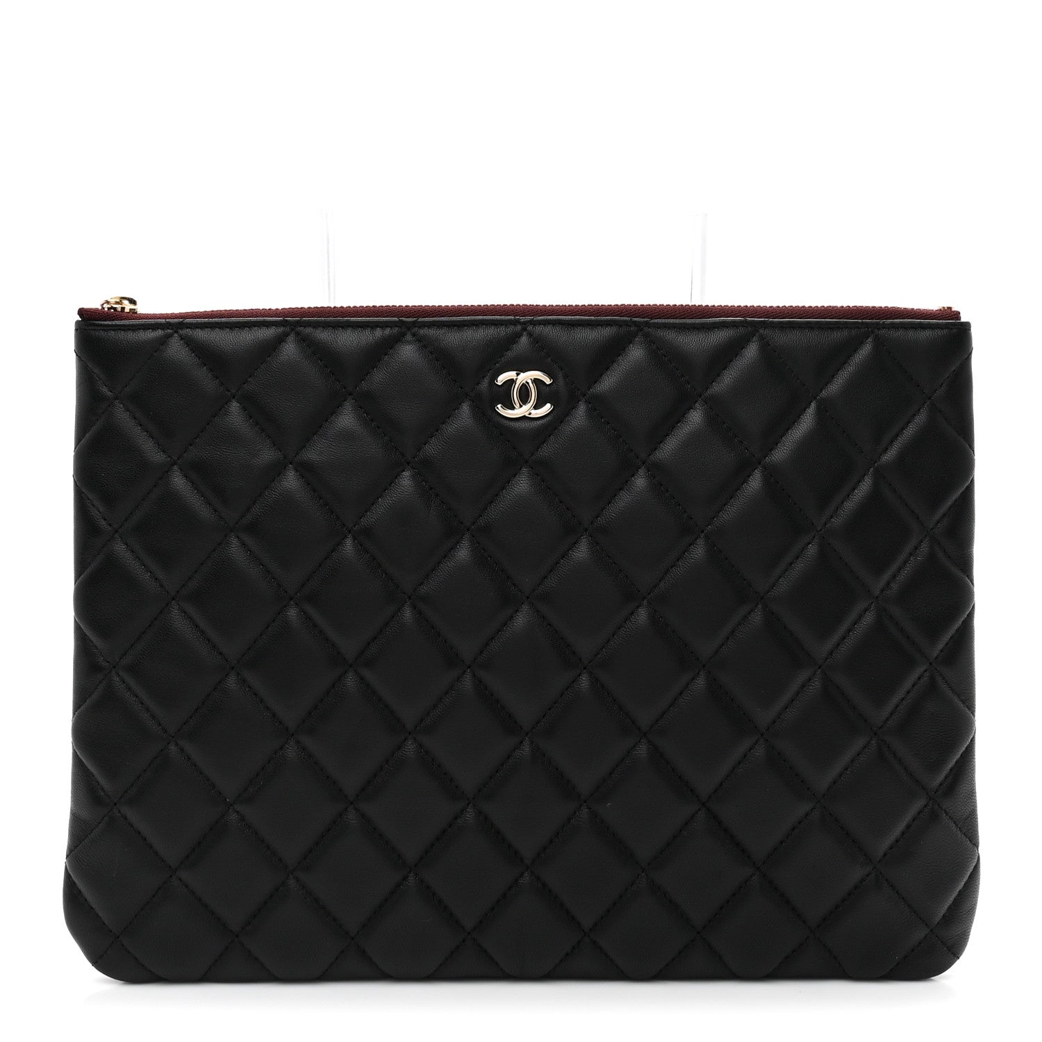 Chanel Lambskin Quilted Medium Cosmetic Case Black 1 of 7