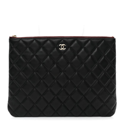 Chanel Lambskin Quilted Medium Cosmetic Case Black 1 of 7