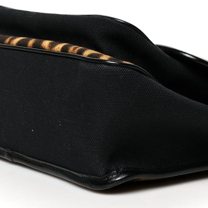Saint Laurent Smooth Calfskin Canvas Leopard Print Medium Niki Chain Satchel Light Natural 11 of 13