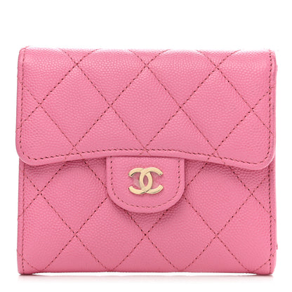 Chanel Caviar Quilted Compact Flap Wallet Pink 1 of 9