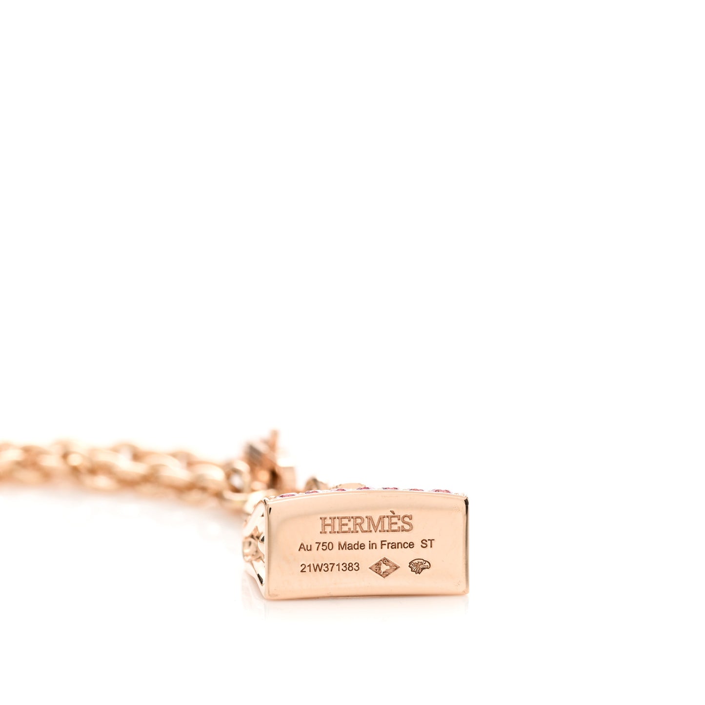 18K Rose Gold Pink Sapphire Kelly Amulettes Bracelet ST