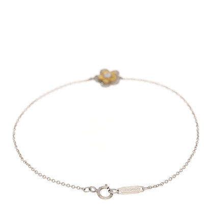 Tiffany Platinum 18K Yellow Gold Diamond Garden Flower Bracelet 2 of 4