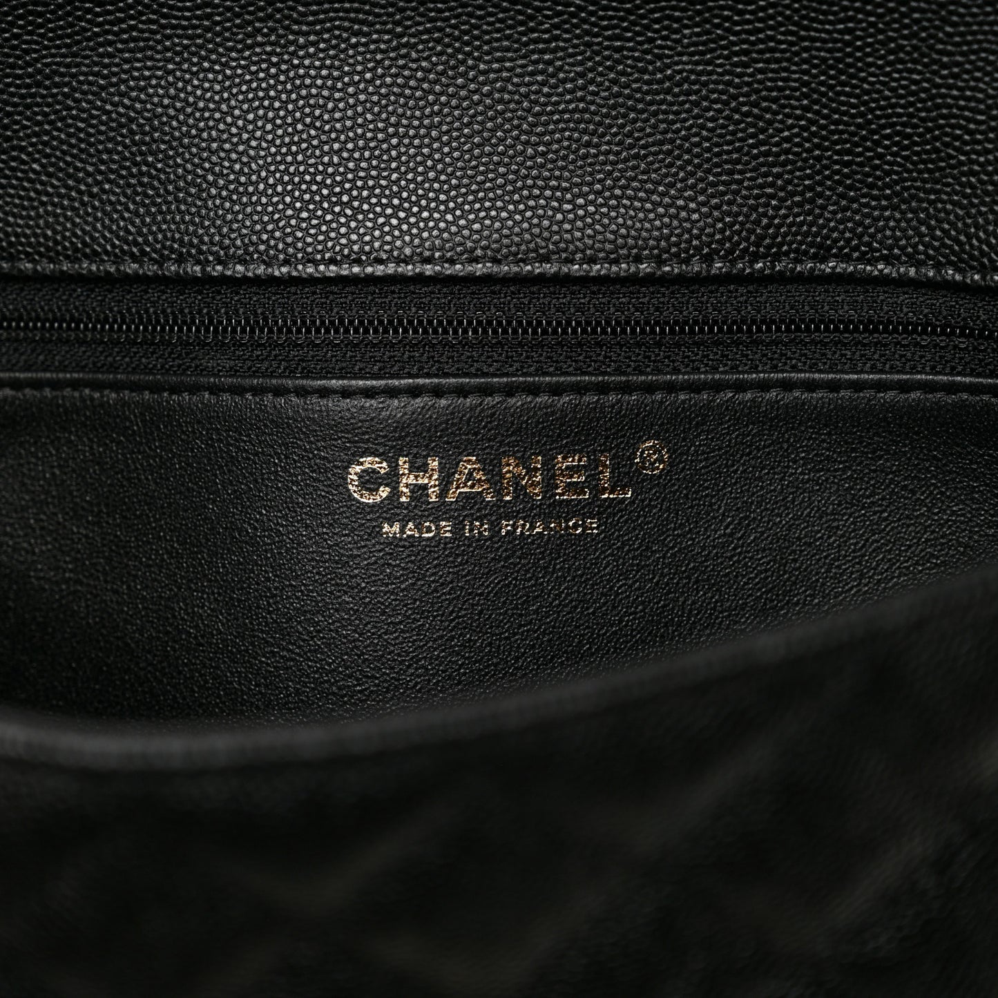 Caviar Quilted Flap Clutch Black