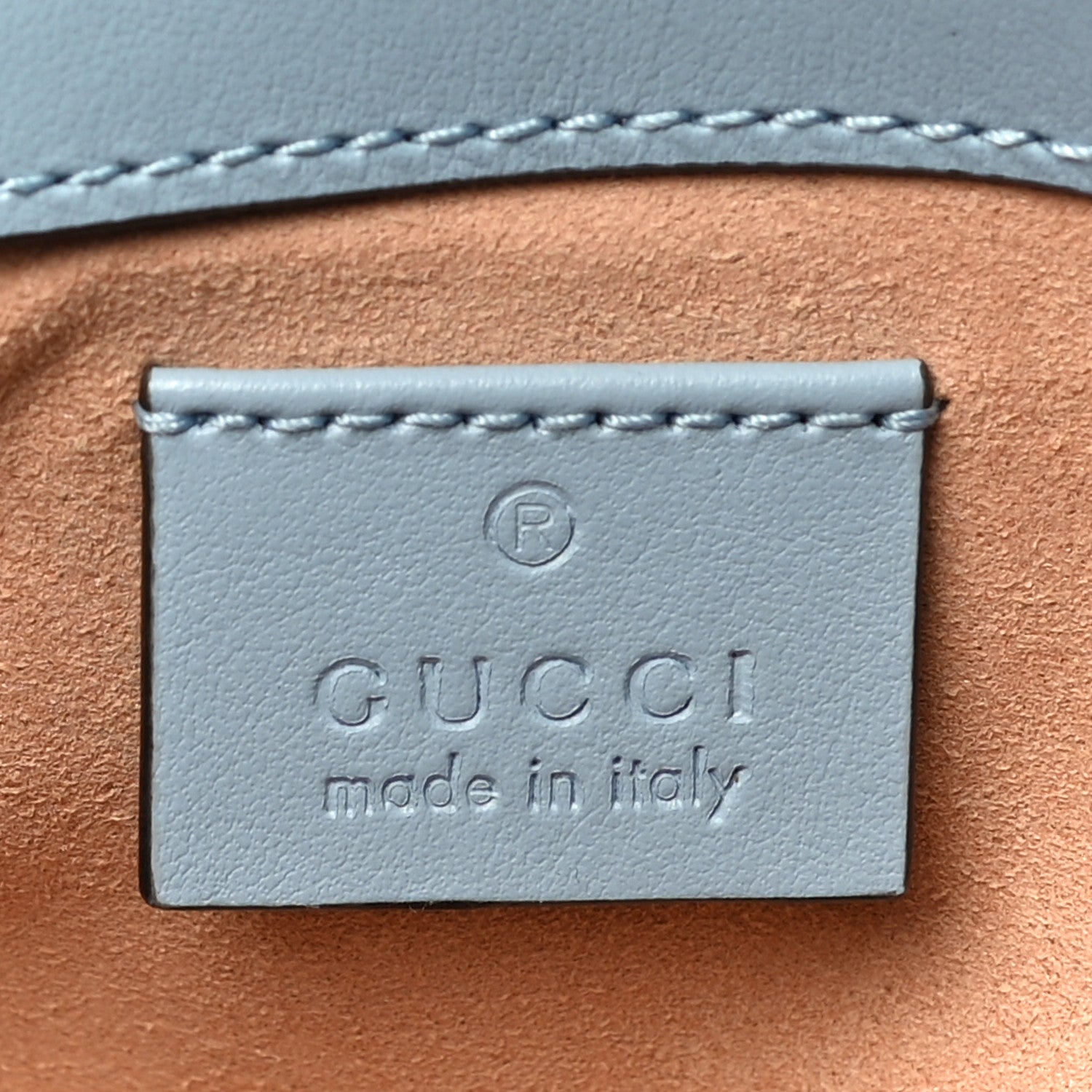 Gucci Calfskin Matelasse Super Mini GG Marmont Shoulder Bag Porcelain Light Blue 6 of 9