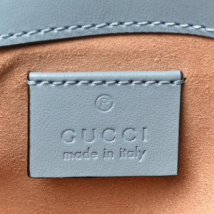 Gucci Calfskin Matelasse Super Mini GG Marmont Shoulder Bag Porcelain Light Blue 6 of 9