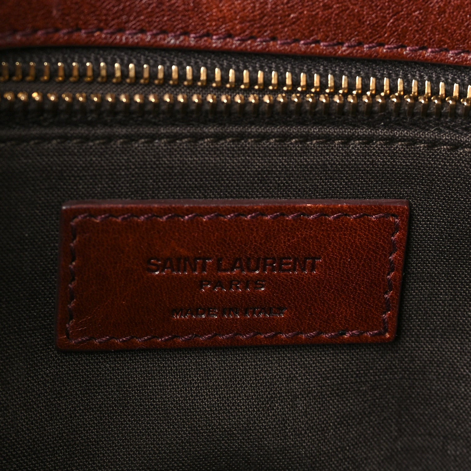 Saint Laurent Cotton Canvas Vintage Calfskin Monogram Medium Niki Chain Satchel Natural Chocolate 6 of 9
