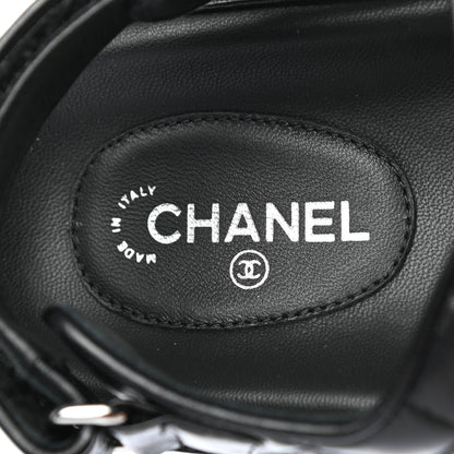 Chanel Lambskin Velcro Dad Sandals 38.5 Black 7 of 9