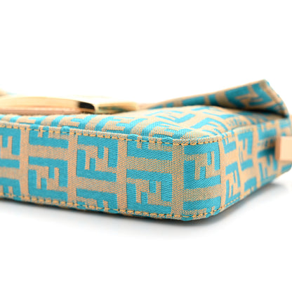 Fendi Zucchino Mini Baguette Beige Blue 9 of 10