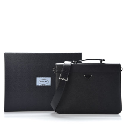 Prada Saffiano Travel Briefcase Black 9 of 9