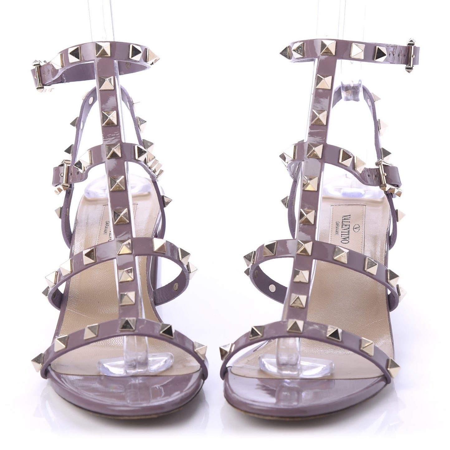 Patent Rockstud 60mm City Sandals 37.5 Dark Mauve