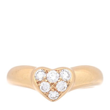 Tiffany 18K Yellow Gold Diamond Heart Band Ring 49 5 1 of 4
