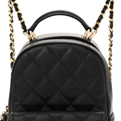Chanel Caviar Quilted CC Mini Classic Backpack Black 8 of 11