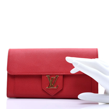 Louis Vuitton Calfskin Lockme Wallet Dahlia 2 of 11