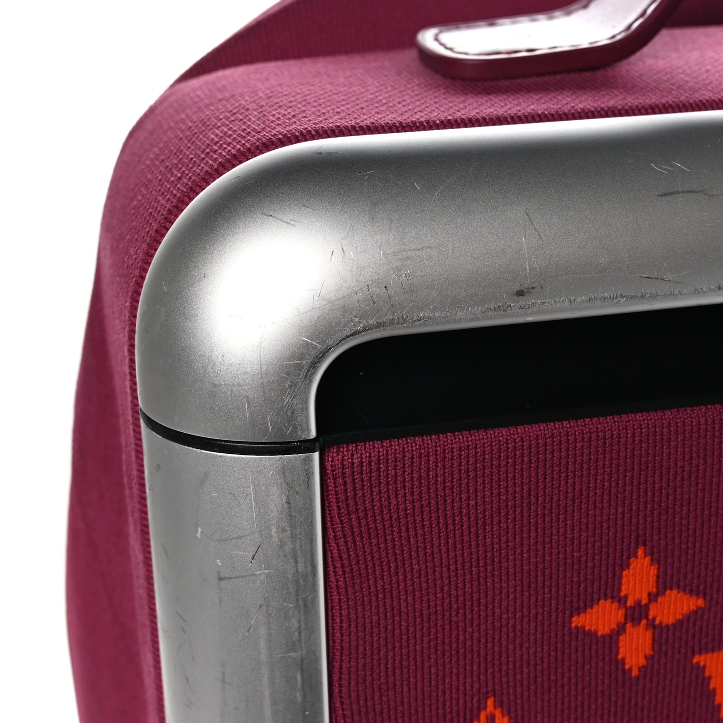 LOUIS VUITTON Knit Monogram Horizon Soft 55 Suitcase Fuchsia