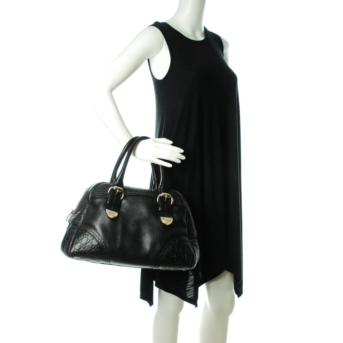 Guccissima Signoria Large Dome Bag Black