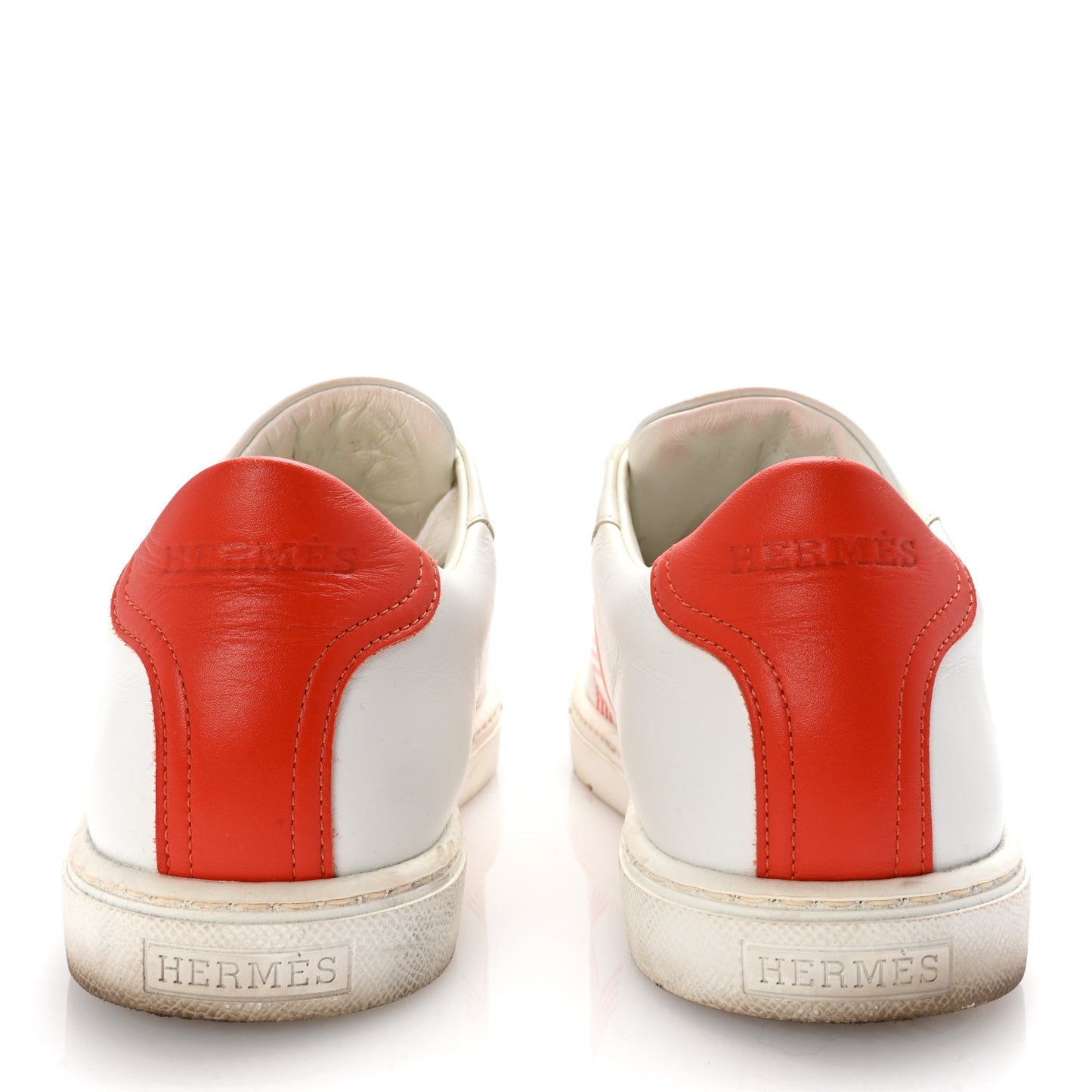 Calfskin Womens Advantage Sneakers 38 White Orange
