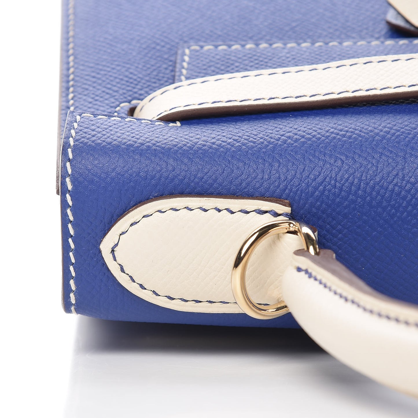 Epsom Horseshoe Kelly Sellier 28 Bleu Electrique Craie