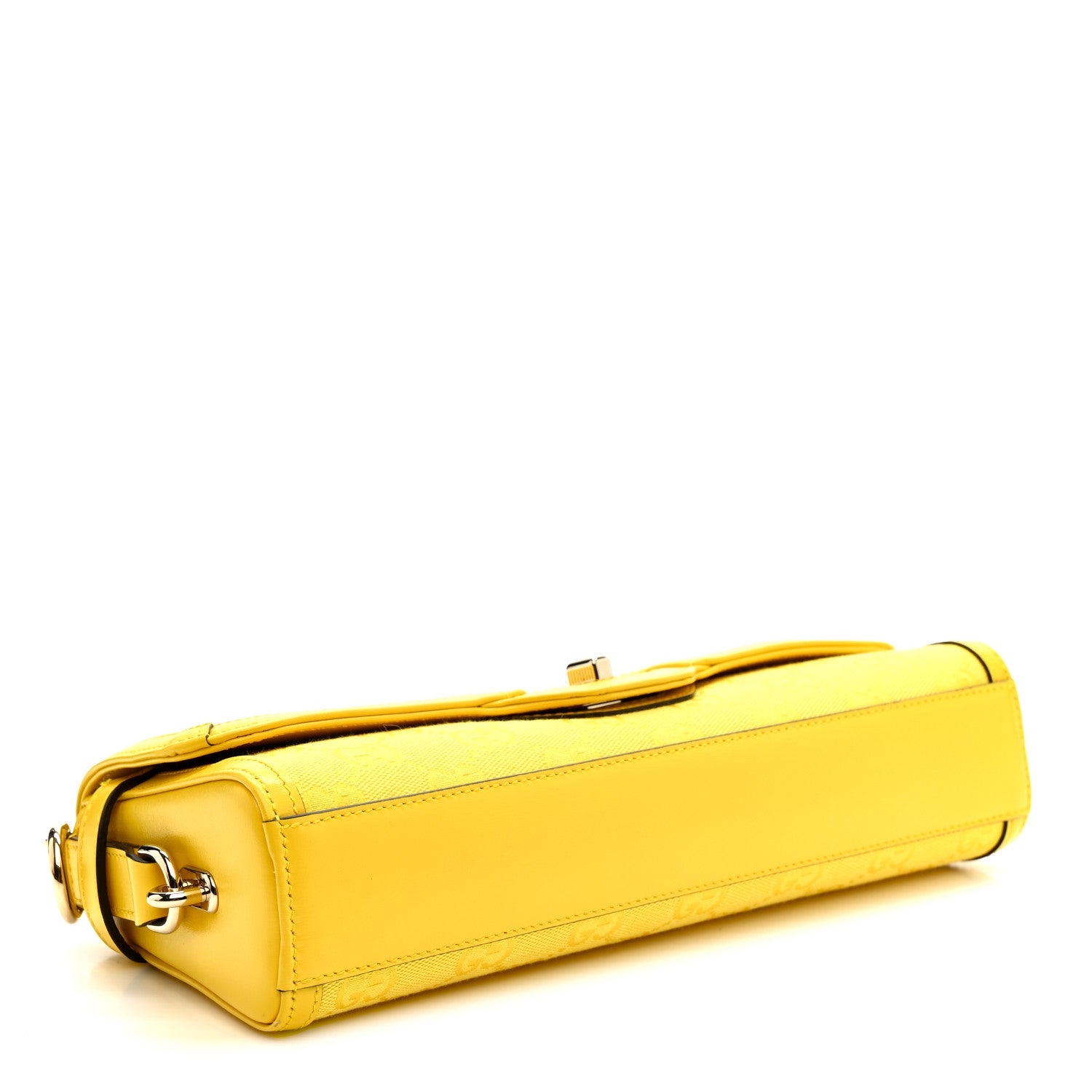 Gucci GG Monogram Textured Dollar Calfskin Small Luce Shoulder Bag Yellow 7 of 21