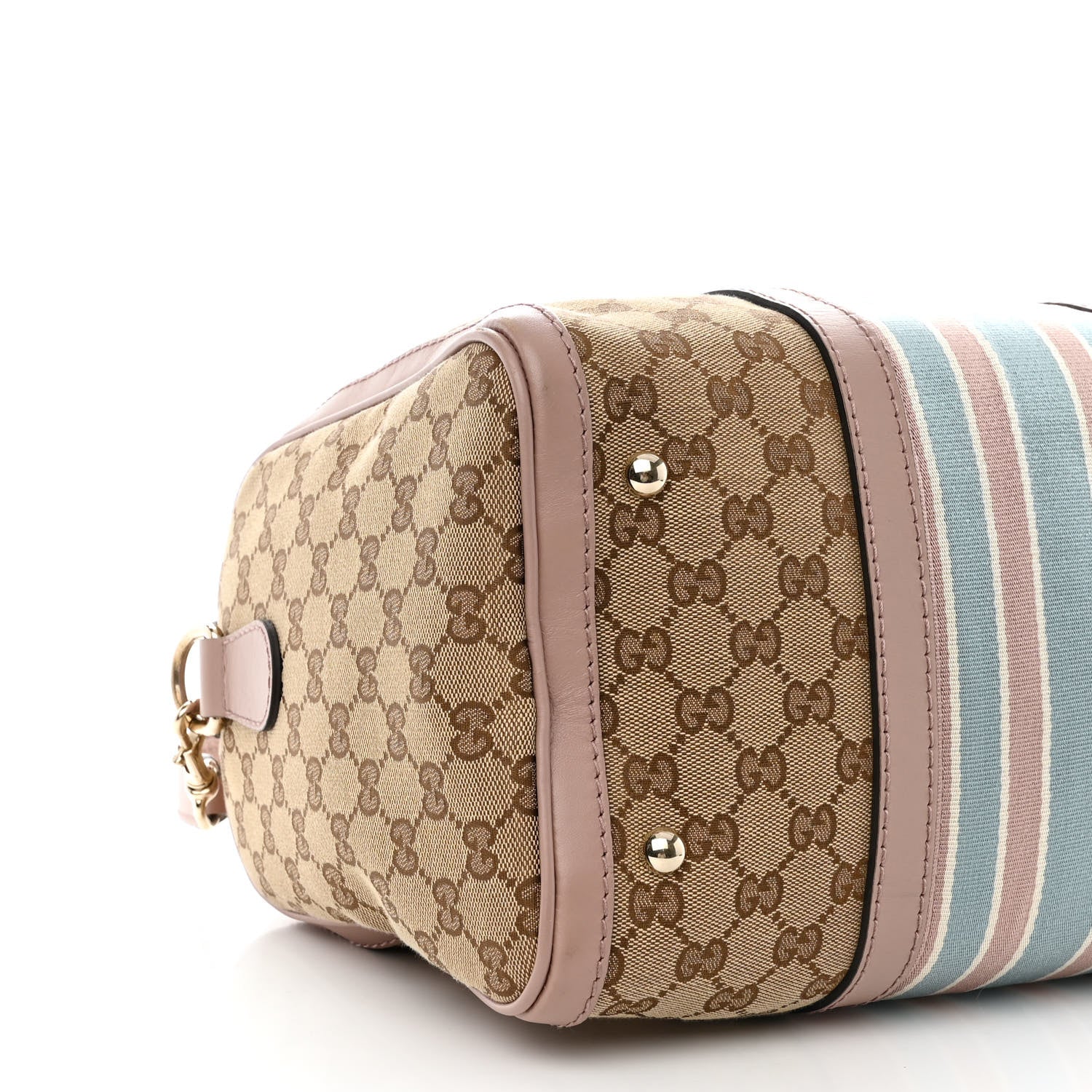 Gucci Monogram Vintage Web Medium Boston Pink Blue 9 of 10