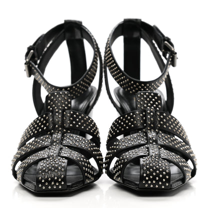 Saint Laurent Calfskin Studded Oak 75 Sandals 40 Black 2 of 9