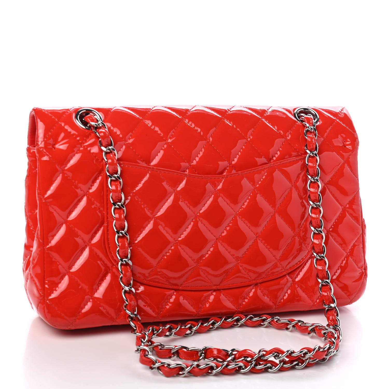 Chanel Patent Calfskin Quilted Medium Double Flap Red 3 of 14