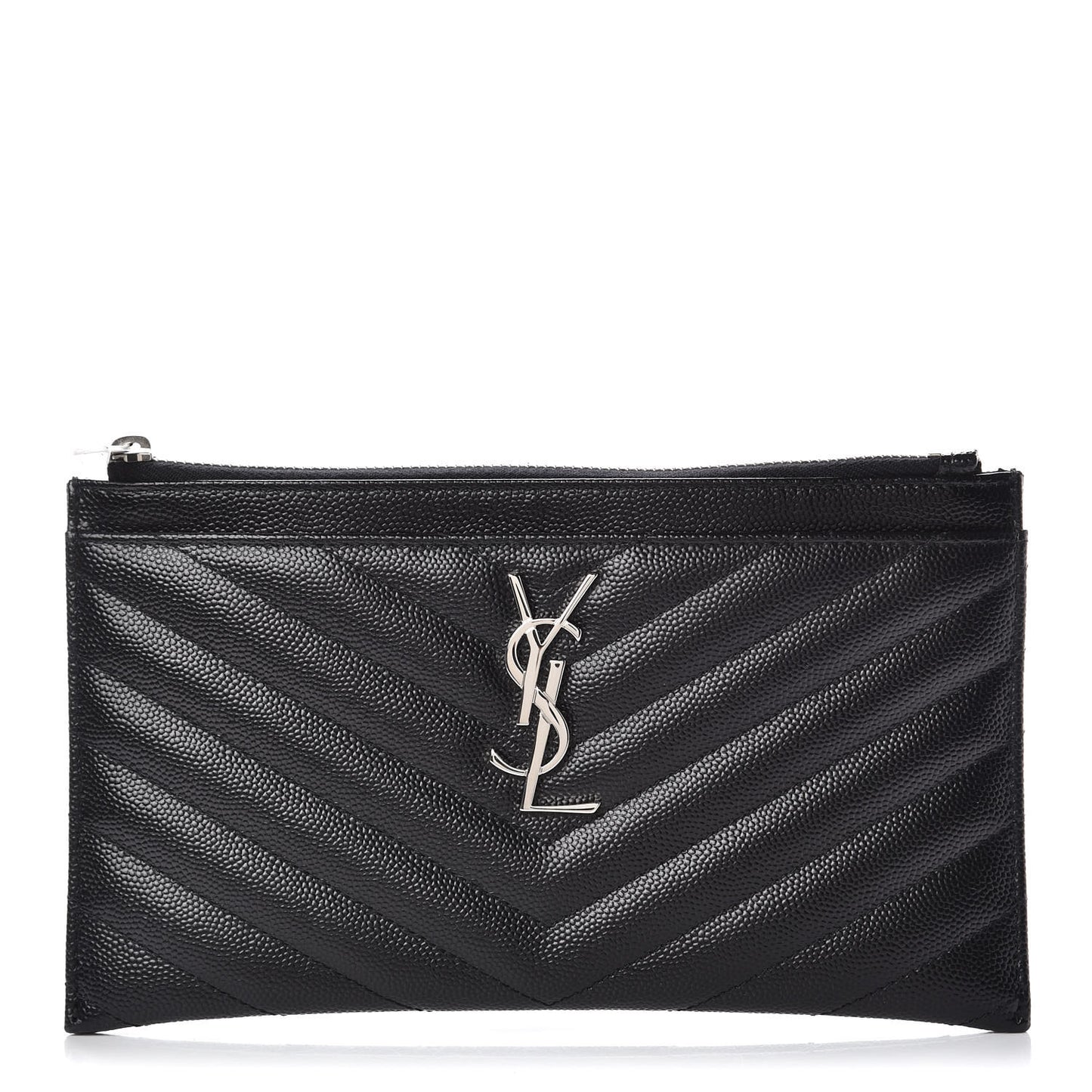 Grain De Poudre Chevron Monogram Bill Pouch Black