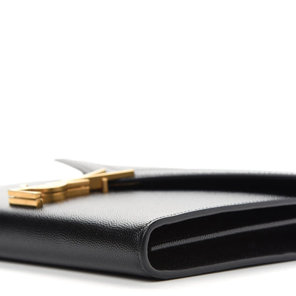 Saint Laurent Grain De Poudre Monogram Cassandra Chain Wallet Black Rouge Legion 9 of 9