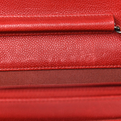 Chanel Caviar Quilted Boy Wallet On Chain WOC Red 10 of 12