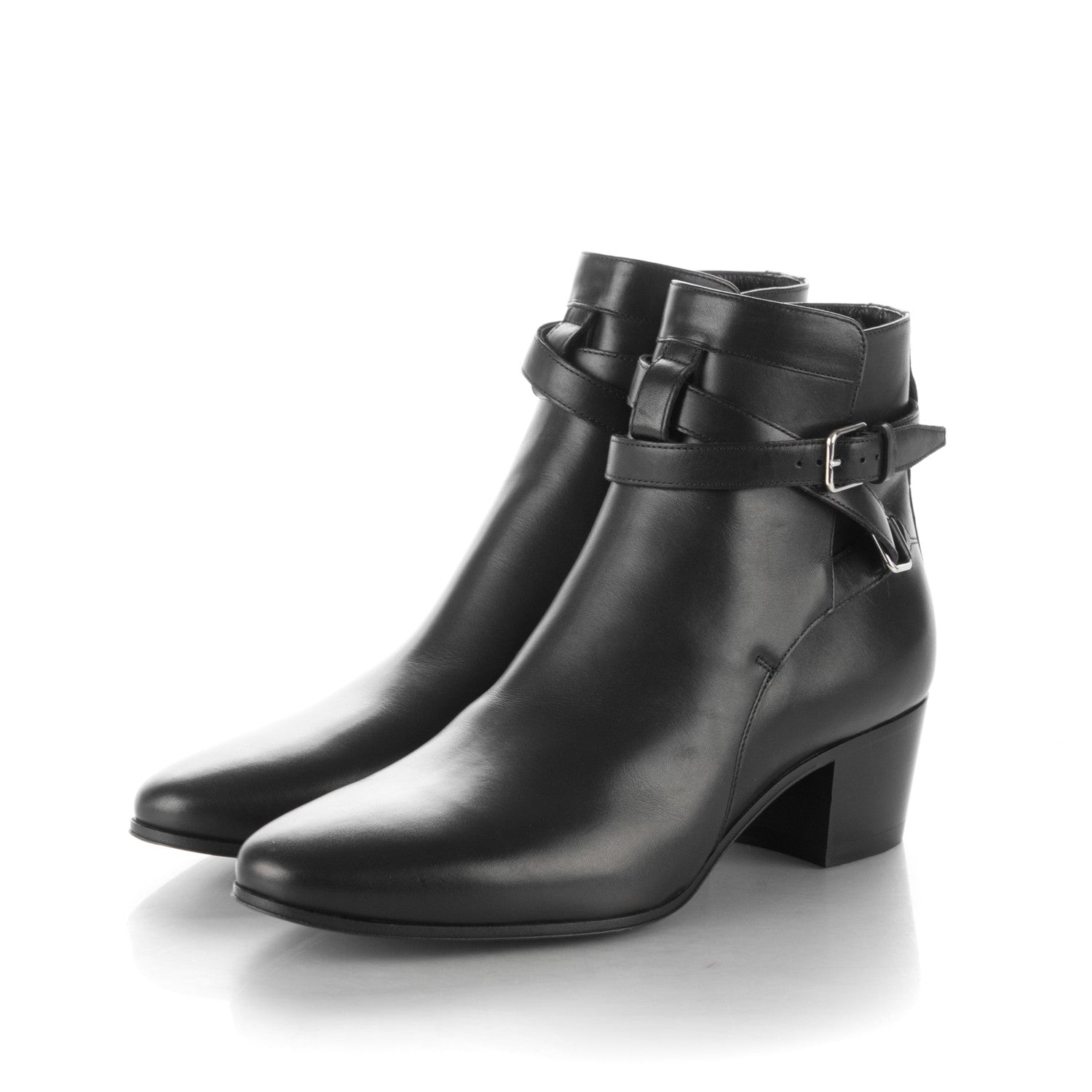 Saint Laurent Smooth Jodhpur Calfskin Blake Ankle Boots 37.5 Black 3 of 7