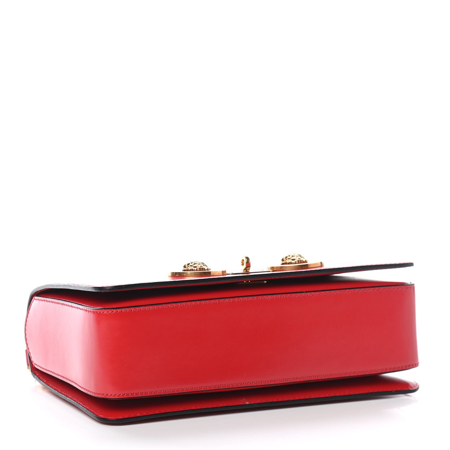 Calfskin Medallion Tribute Shoulder Bag Red