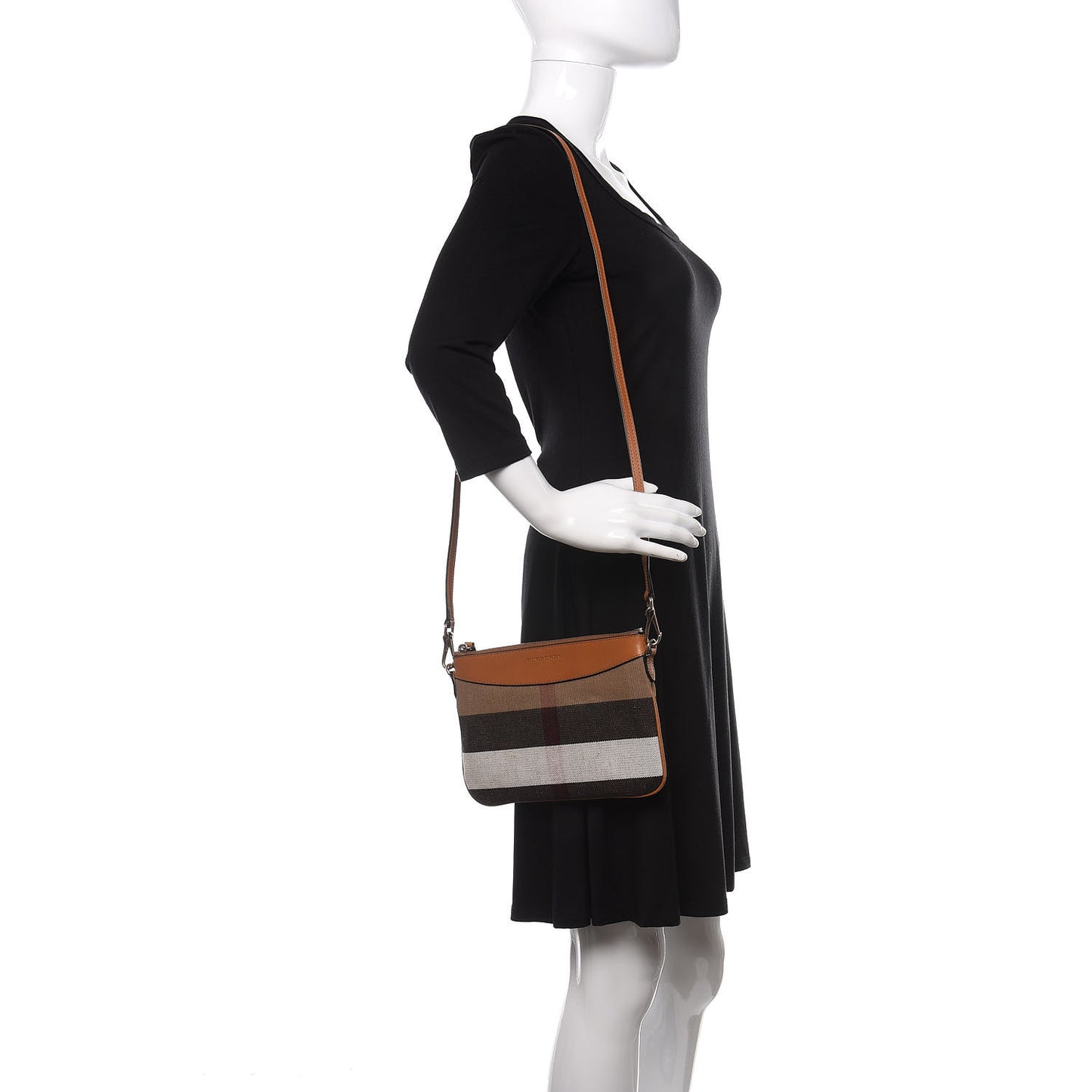 Mega Check Peyton Crossbody Clutch Bag Saddle Brown
