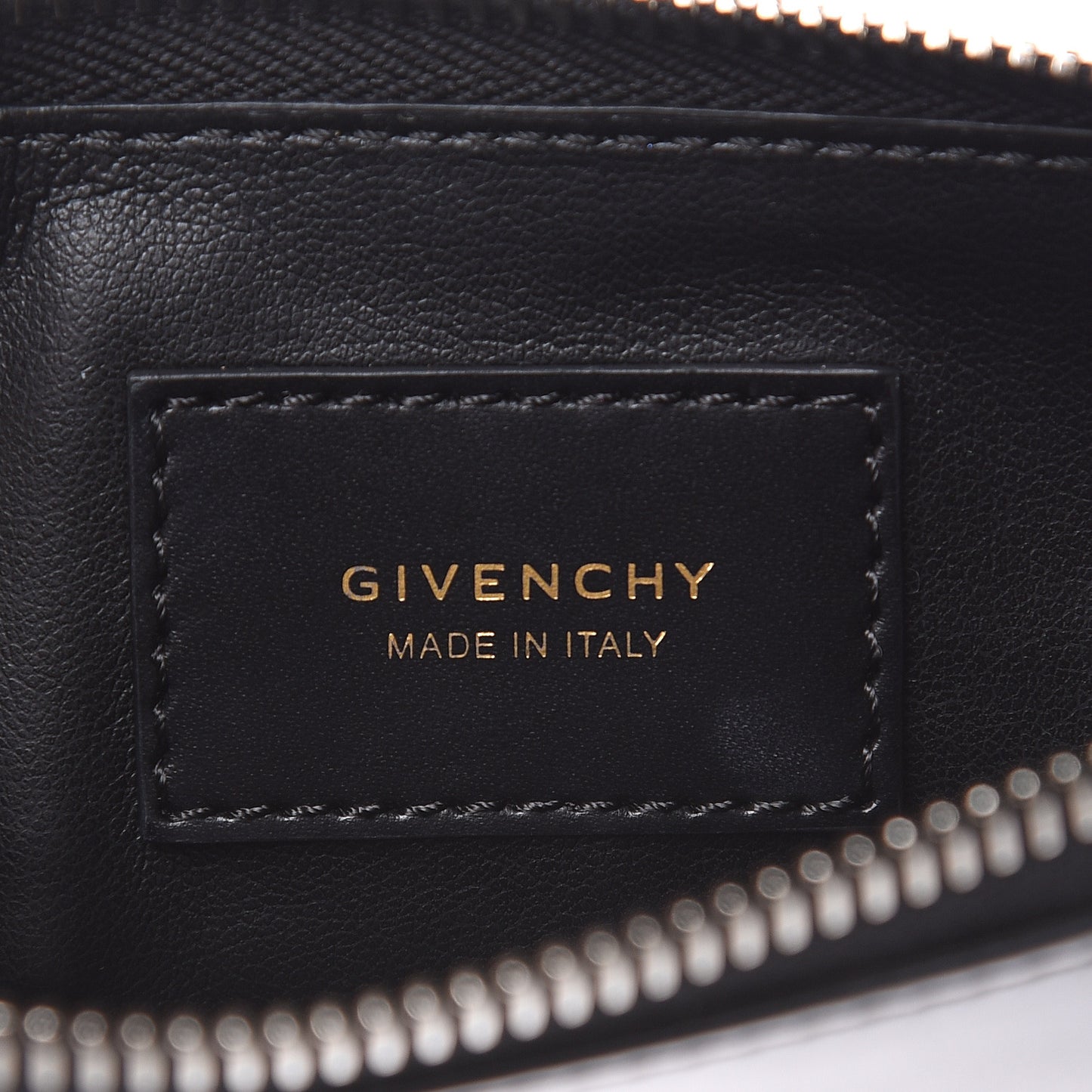 Calfskin Medium Logo Pouch Black