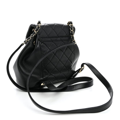 Chanel Lambskin Quilted Small Duma Drawstring Backpack Black 2 of 9