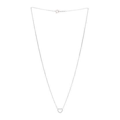 Tiffany 18K White Gold Diamond Metro Heart Pendant Necklace 3 of 5
