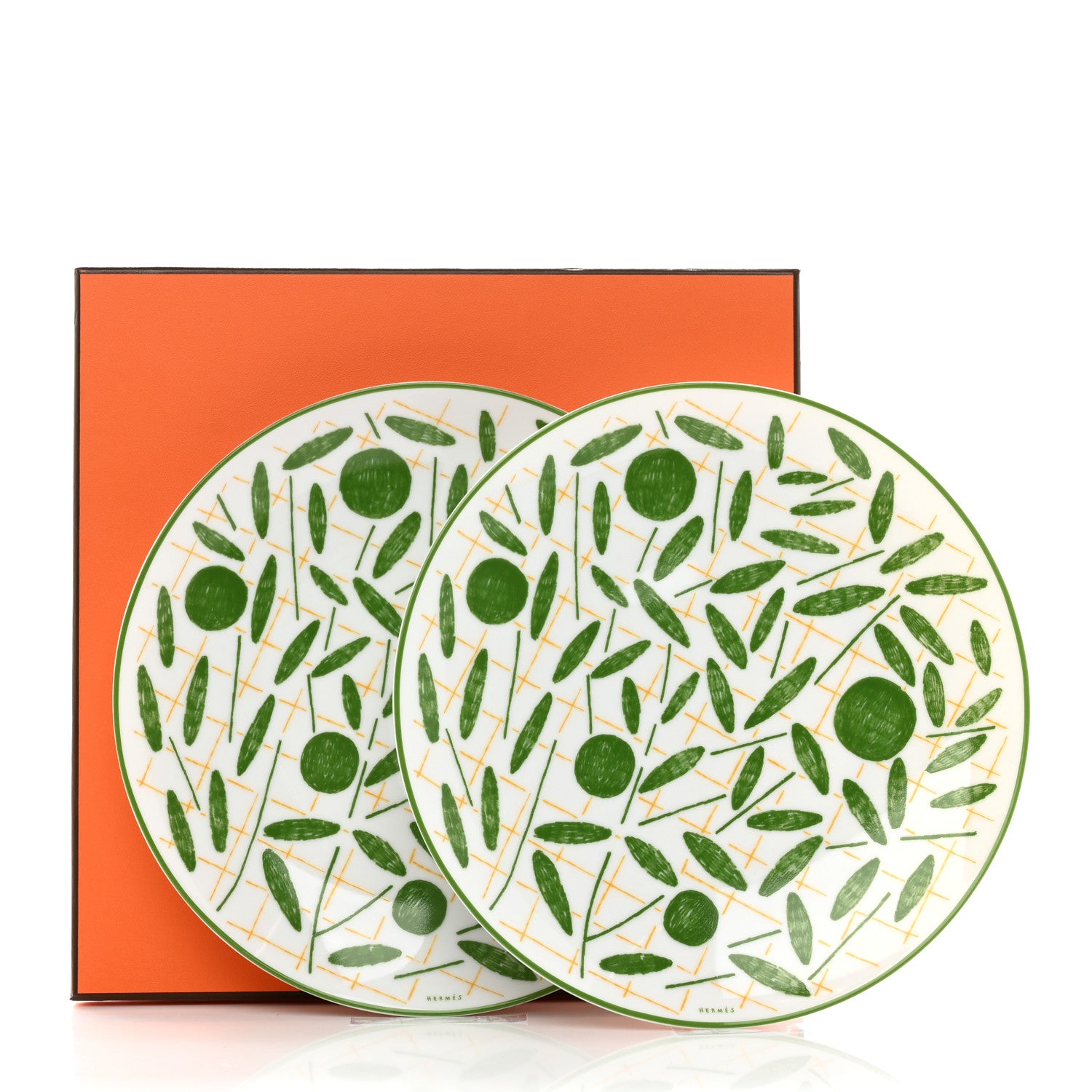 Hermes Porcelain A Walk In The Garden Dessert Plate Set of 2 8 of 8
