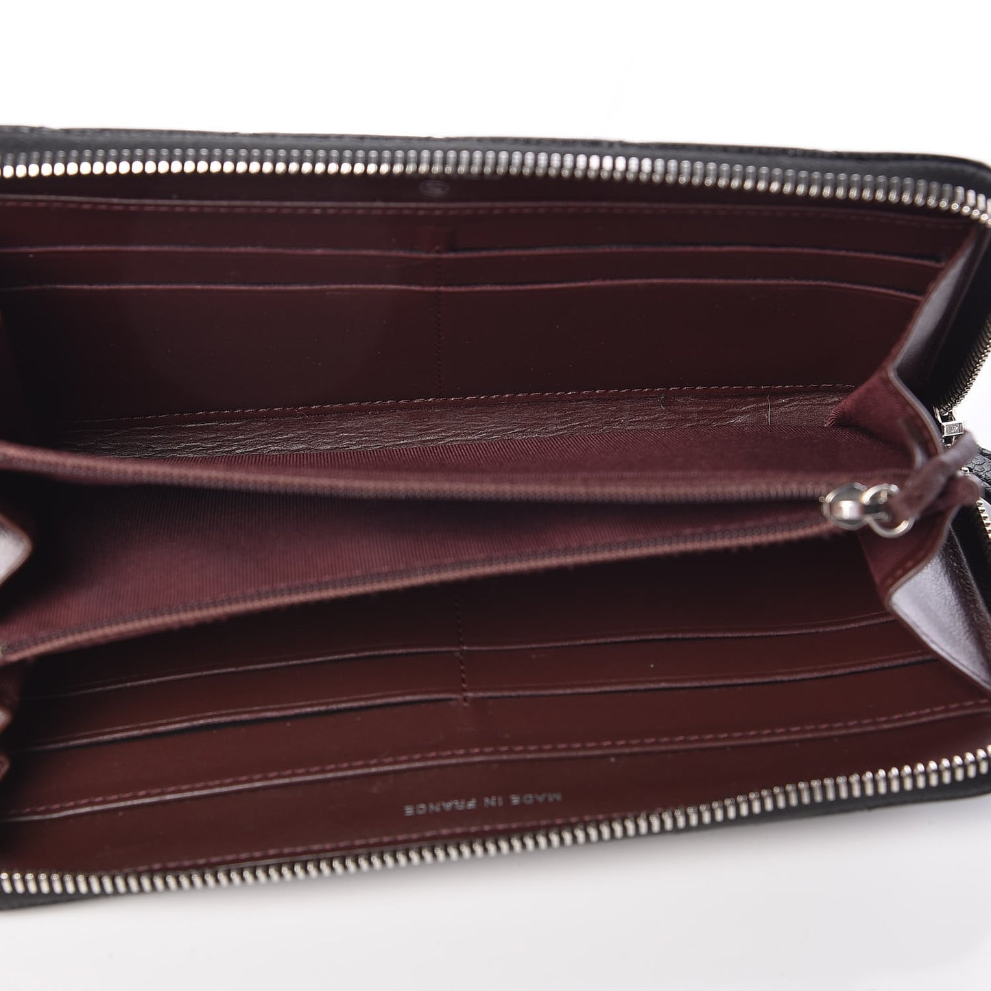 Caviar Quilted Large Gusset Zip Around Wallet Black