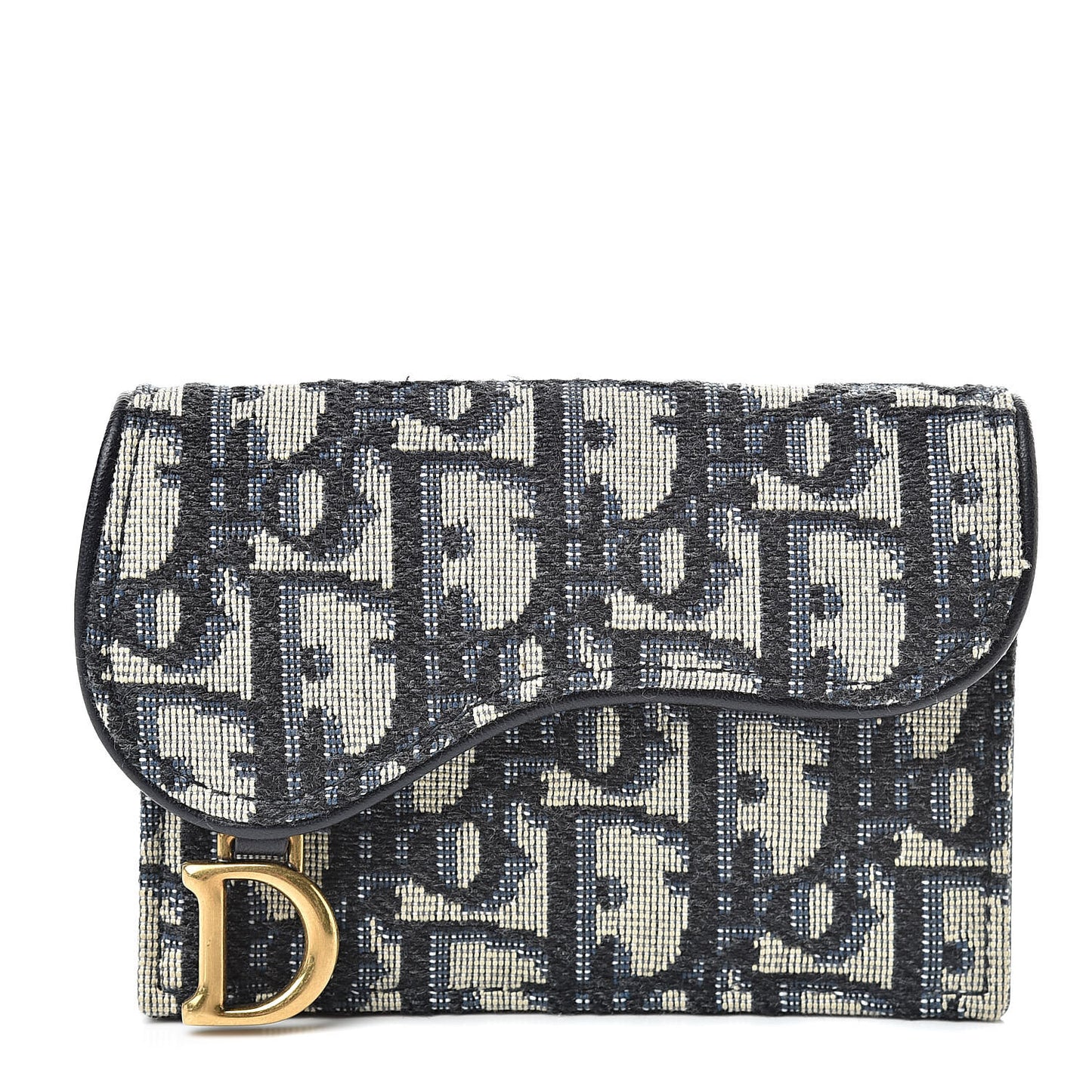 Oblique Saddle Card Holder Blue
