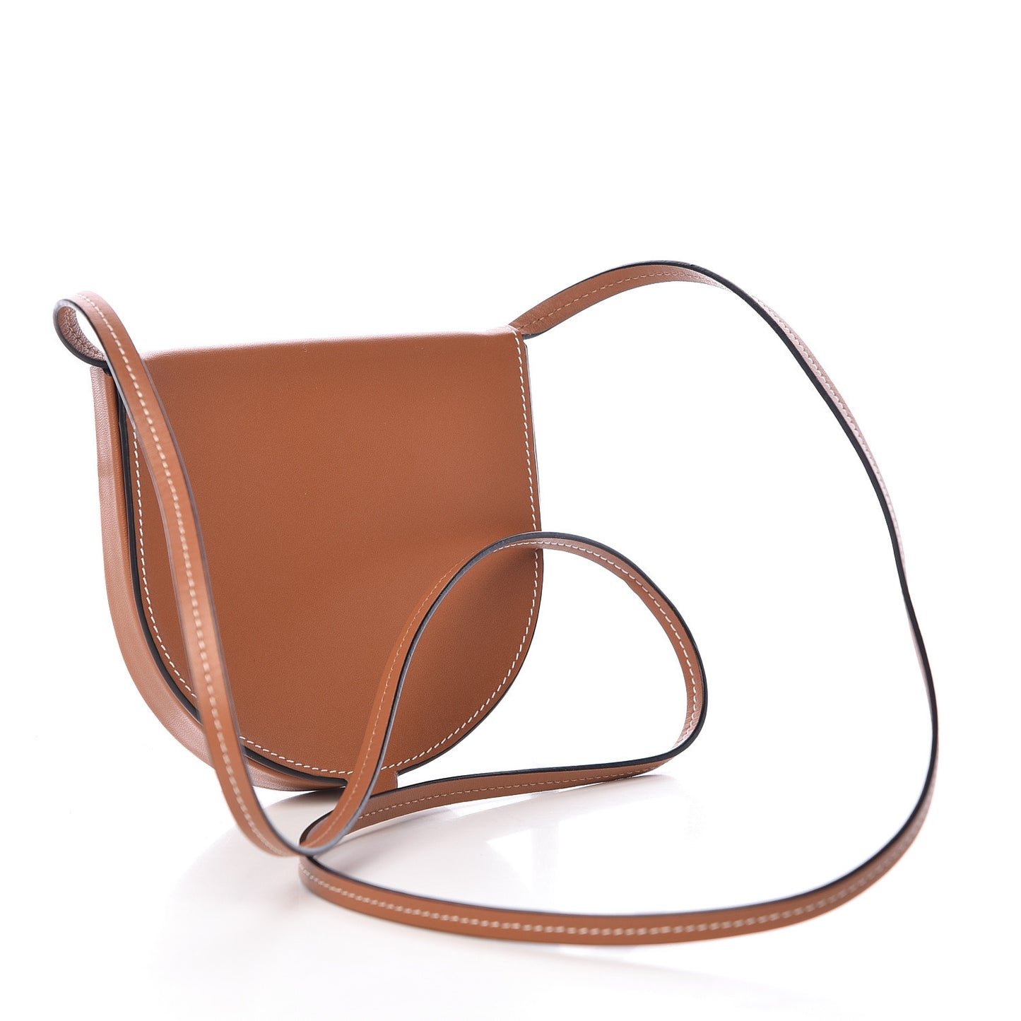 Soft Calfskin Large Heel Pouch Tan