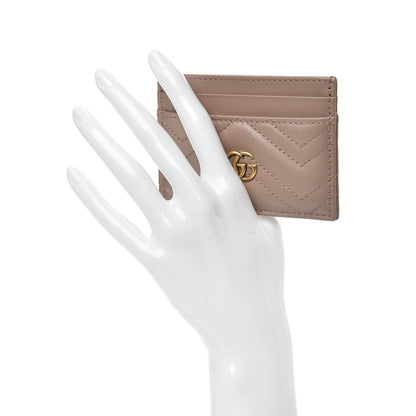 Gucci Calfskin Matelasse GG Marmont Card Holder Porcelain Rose 2 of 6