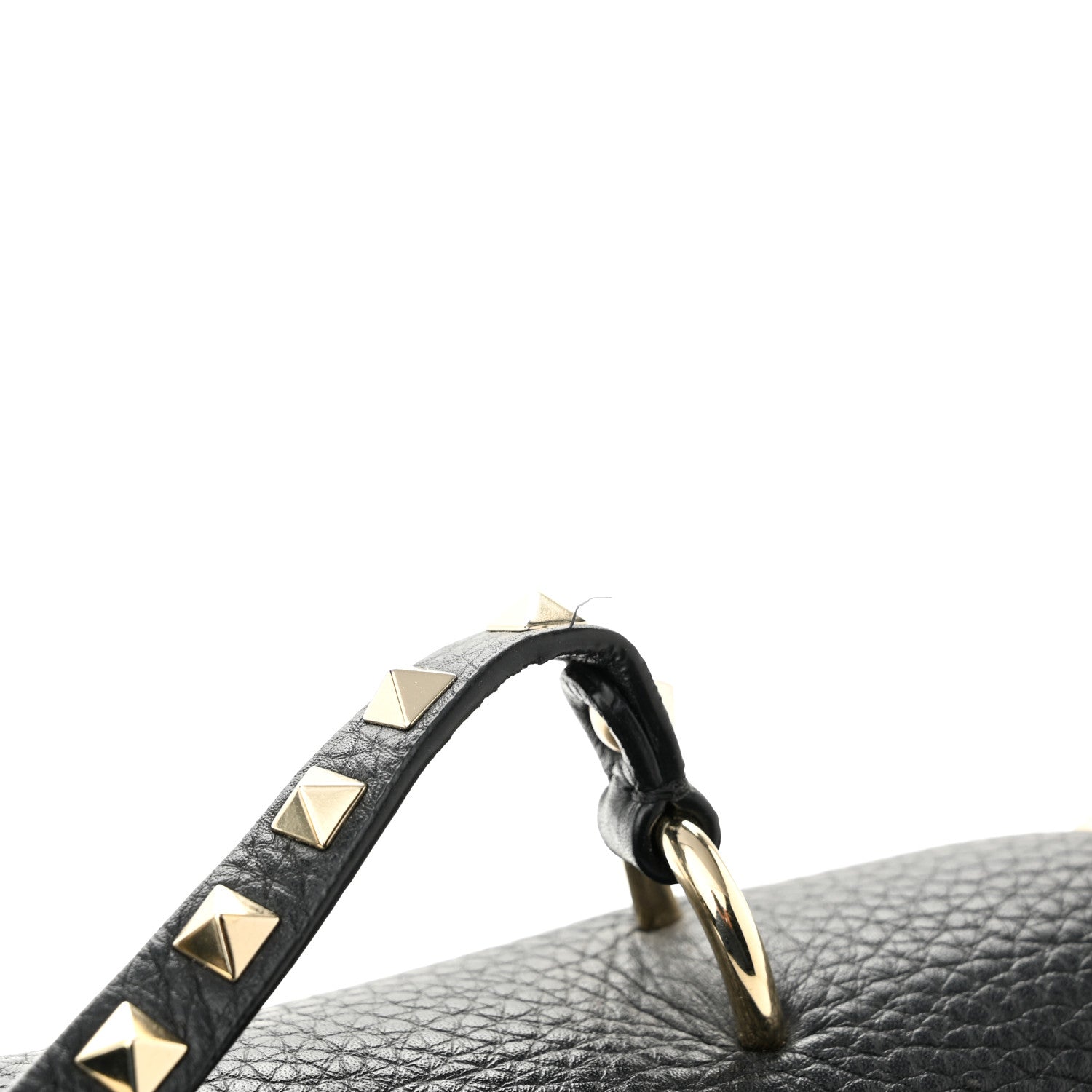 Valentino Garavani Pebbled Calfskin Medium Rockstud Top Handle Shoulder Bag Black 13 of 13