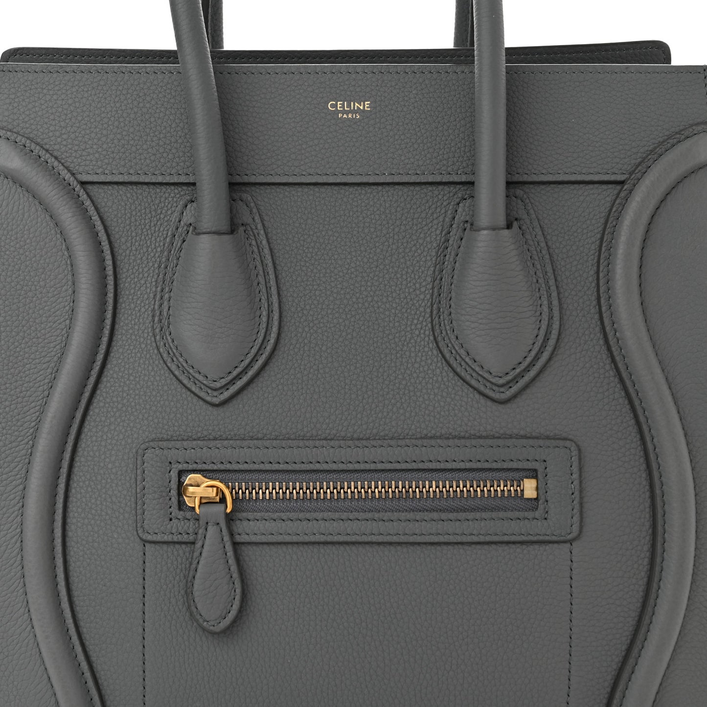 Baby Drummed Calfskin Micro Luggage Kohl