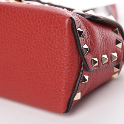 Valentino Garavani Pebbled Calfskin Mini Rockstud Crossbody Bag Rosso Valentino 10 of 10