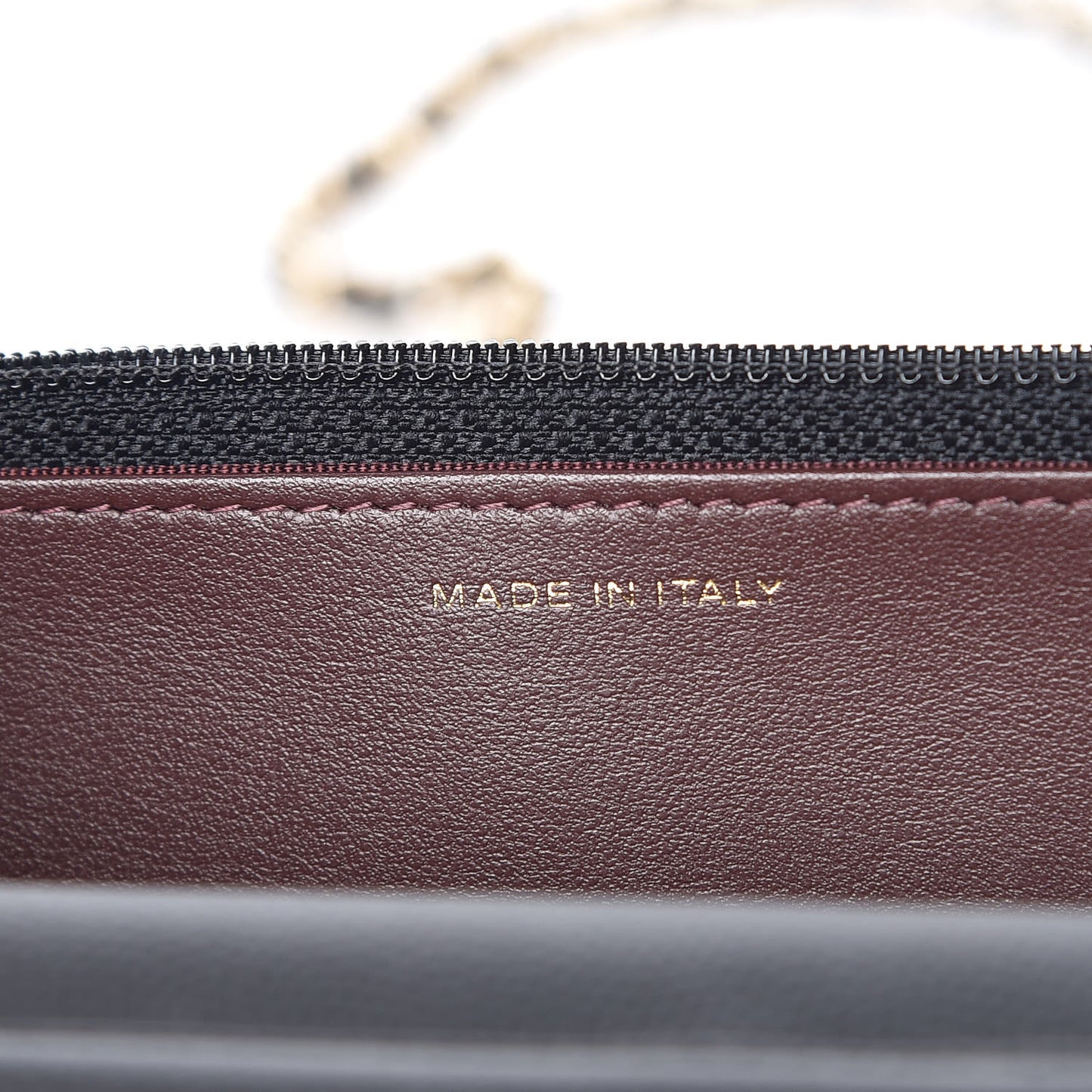 Caviar Chevron Quilted Wallet On Chain WOC Black