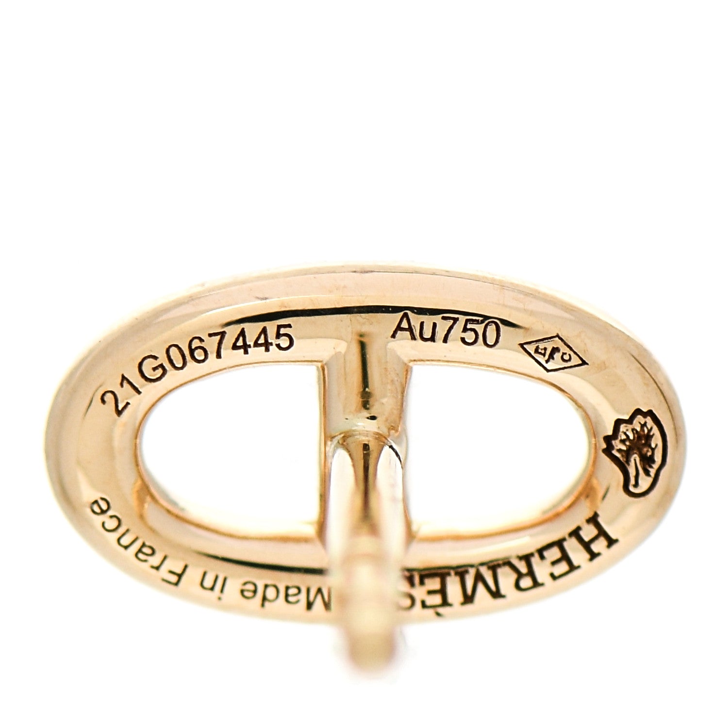Hermes 18K Yellow Gold TPM Farandole Stud Earrings 5 of 6