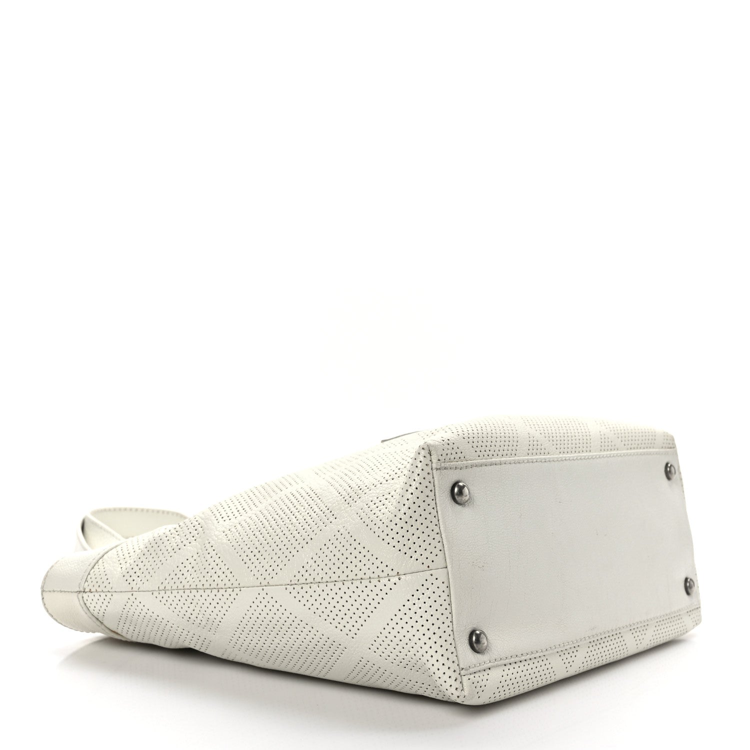 Chanel Goatskin Perforated Large CC Tote White 4 of 9