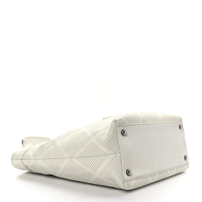 Chanel Goatskin Perforated Large CC Tote White 4 of 9