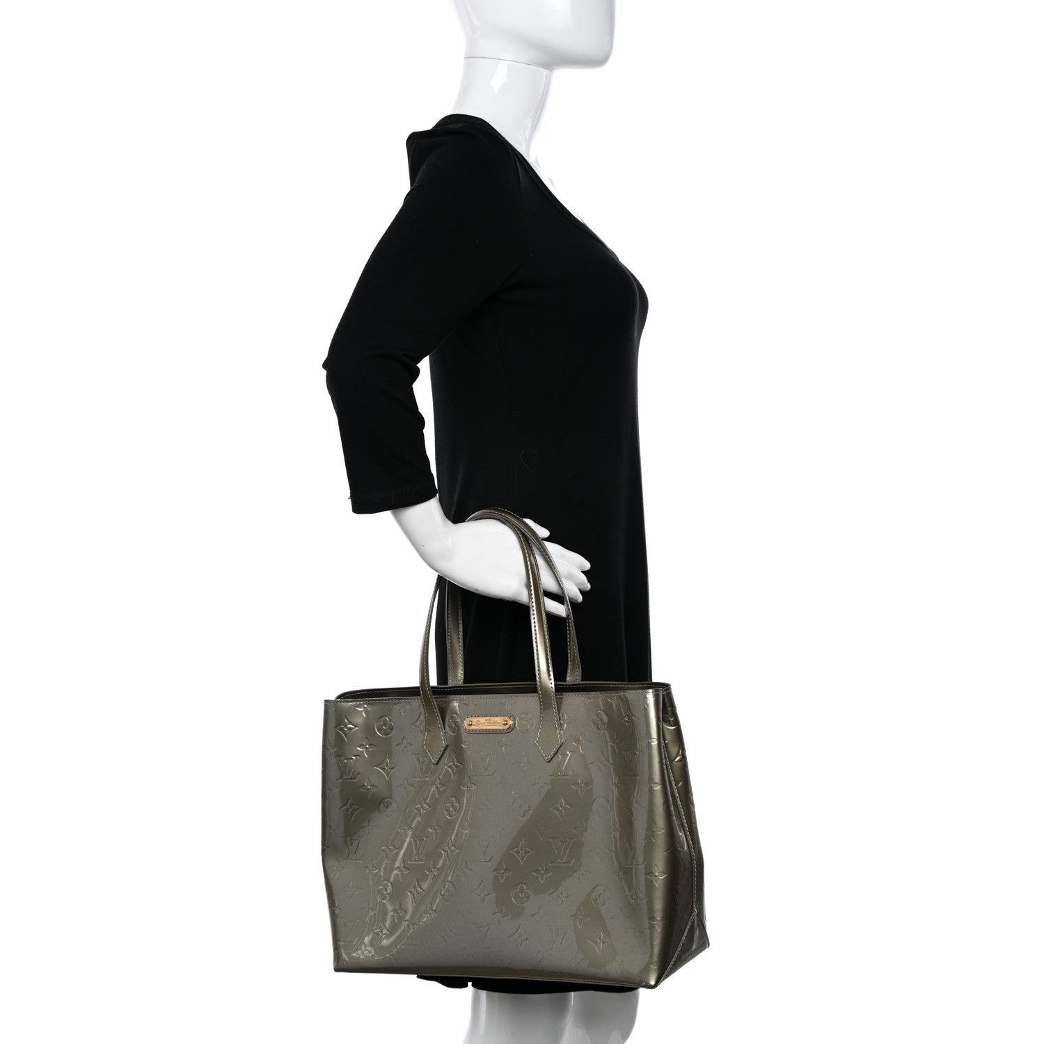 Louis Vuitton Vernis Wilshire MM Gris Art Deco 2 of 11