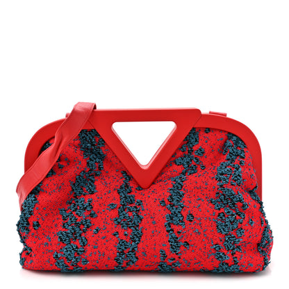 Bottega Veneta Textured Fabric Medium The Point Triangle Bag Red 1 of 9